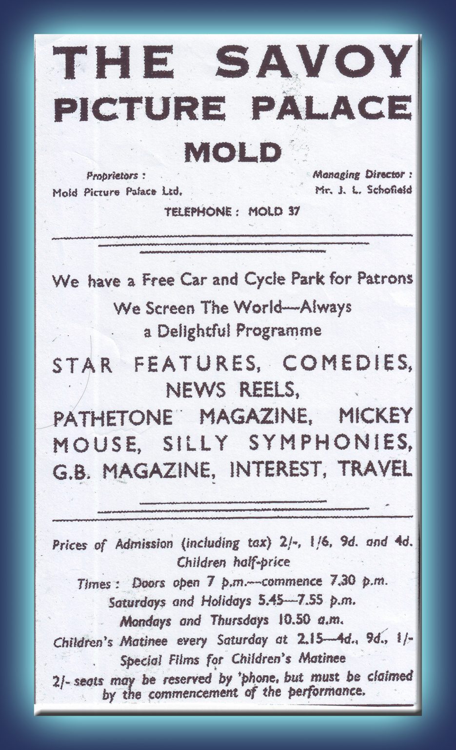 Savoy Cinema, Mold. Chester Cinemas